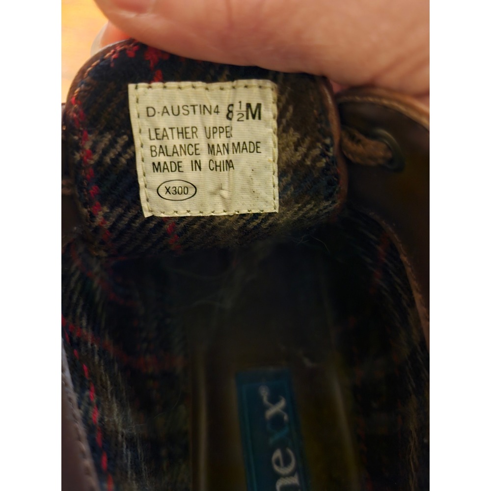 Danexx D-Austin4 Brown Leather Lace Up Ankle Boots Womens 8.5 M Plaid Lined - Picture 5 of 6